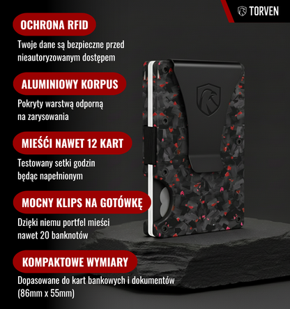 PORTFEL TORVEN RED CARBON